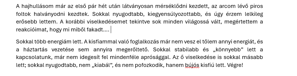 Emma visszajelzése