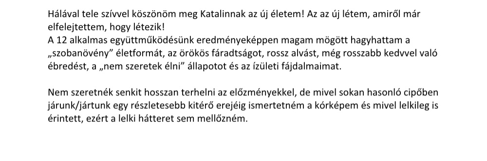 Gyöngyi visszajelzése